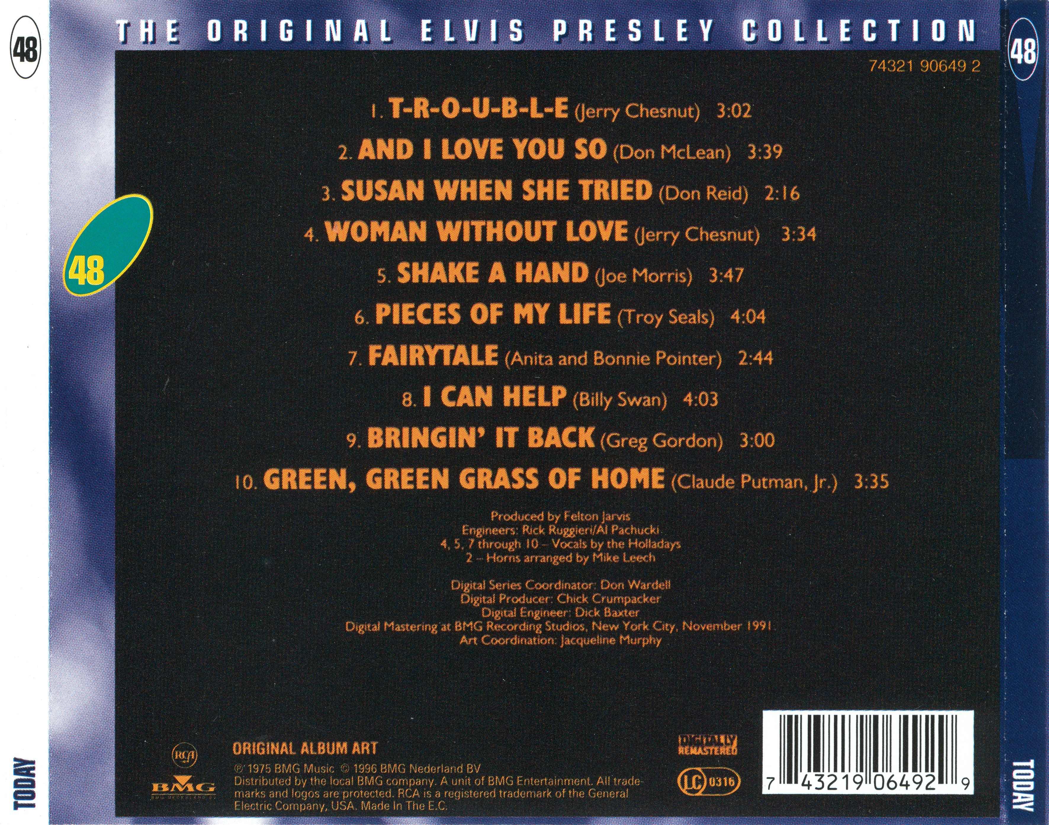 Elvis Presley  The Original Elvis Presley Collection 48; Today : Back